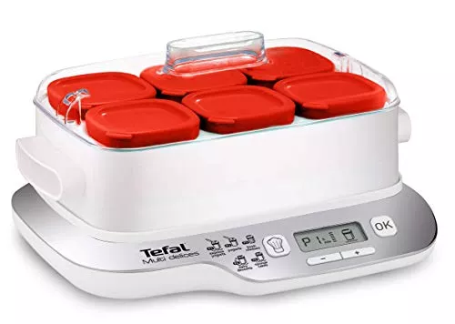 Tefal Multidelices Express YG6601 - Yogurtera Eléctrica con 5 Programas y Función Exprés de 4 Horas